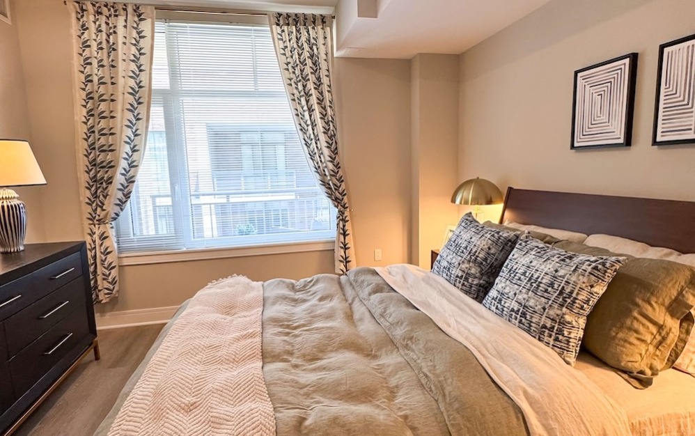 Downtown Bethesda luxury apartment with balcony and open-concept living