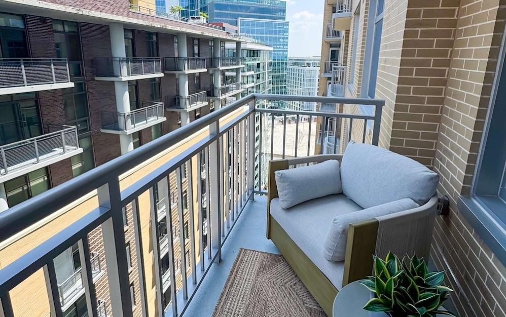 Downtown Bethesda luxury apartment with balcony and open-concept living