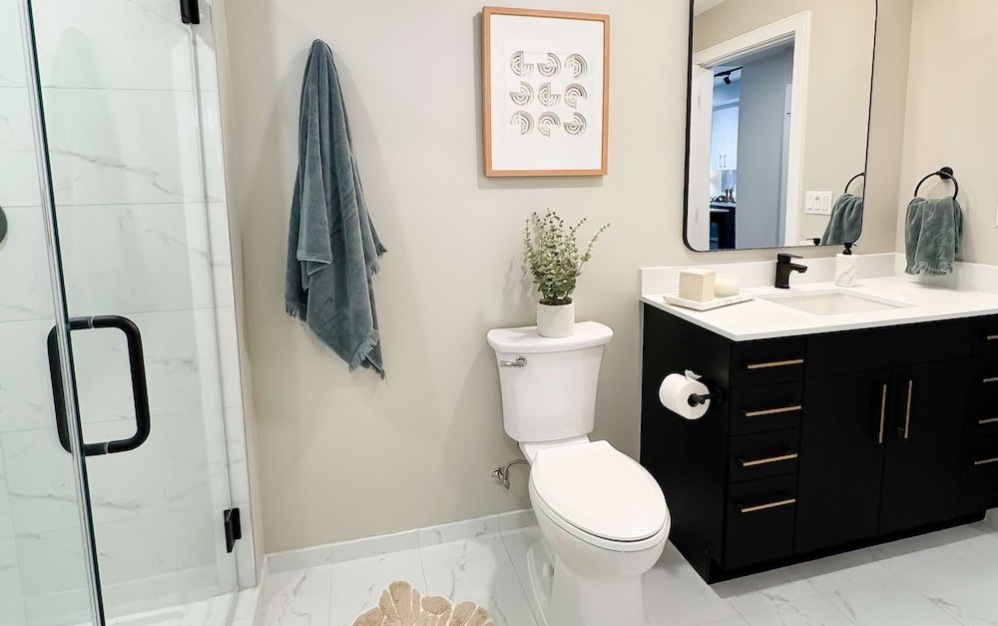 Downtown Bethesda luxury apartment with balcony and open-concept living