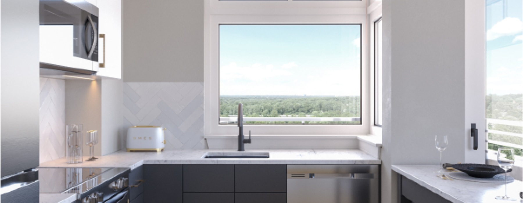 kitchen with ample counter-space and modern appliances